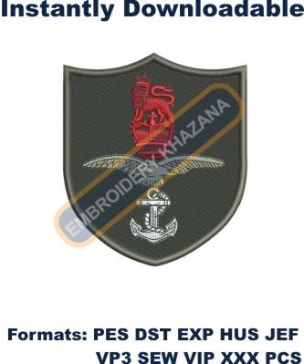Combined Services blazer badge embroidery design